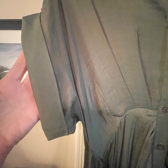Steve Madden Tori Tie Waist Dress Olive Green - Picture 6 of 6